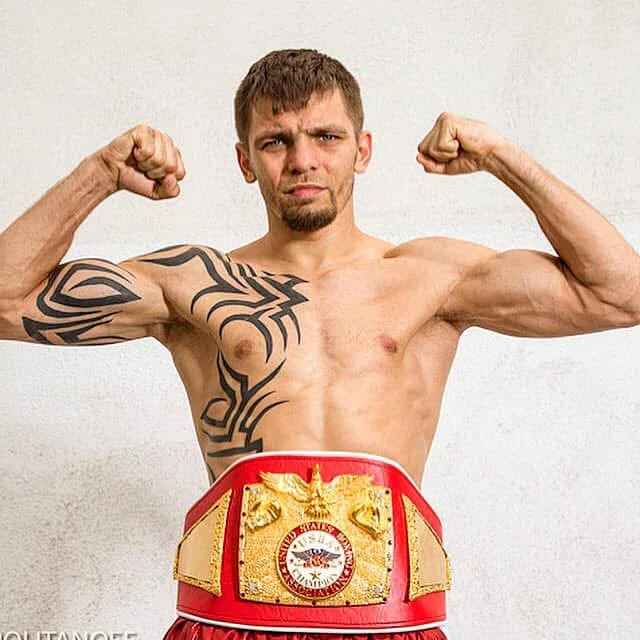 Ivan Redkach with championship belt